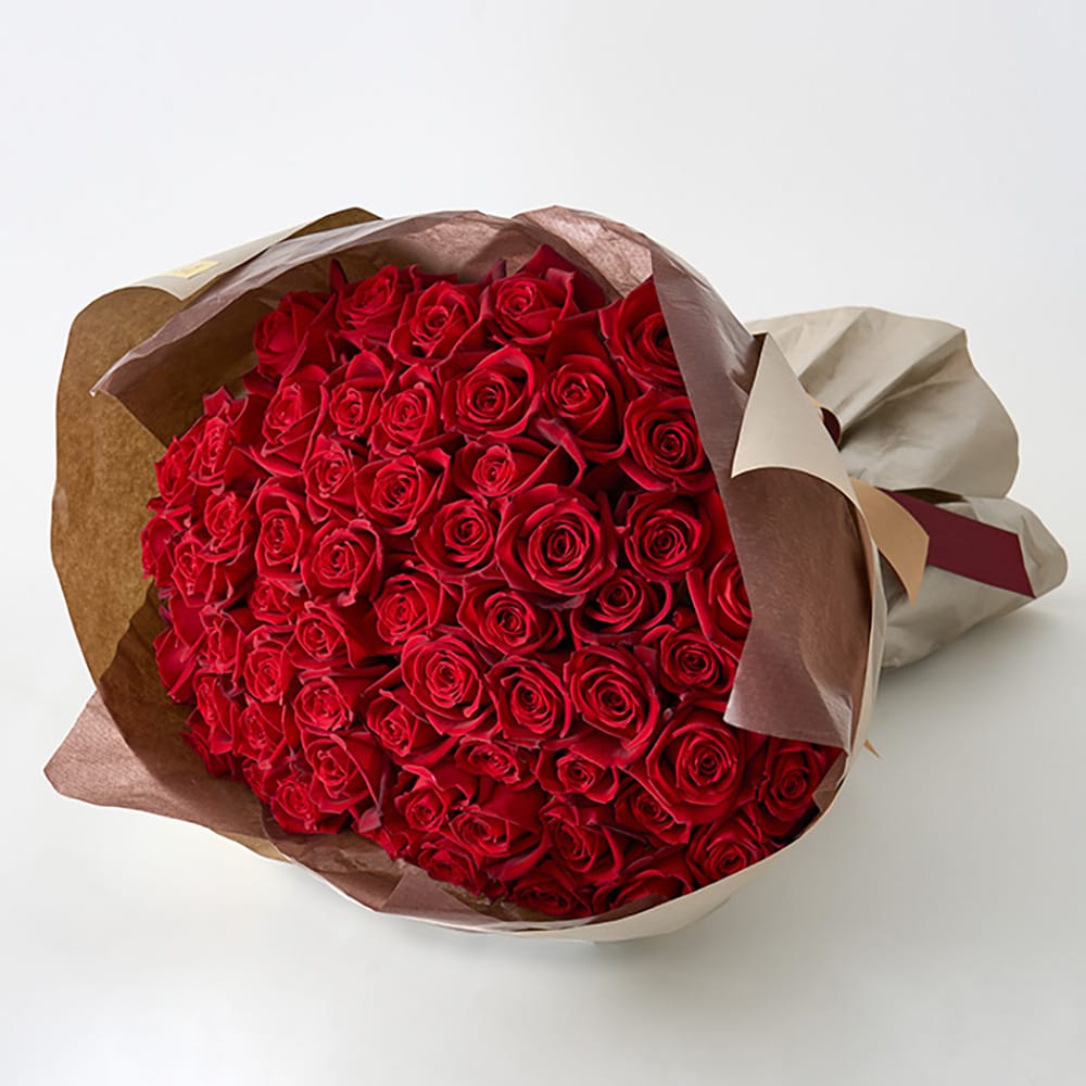 Deep Red Roses Samurai 60 Stems Bouquet