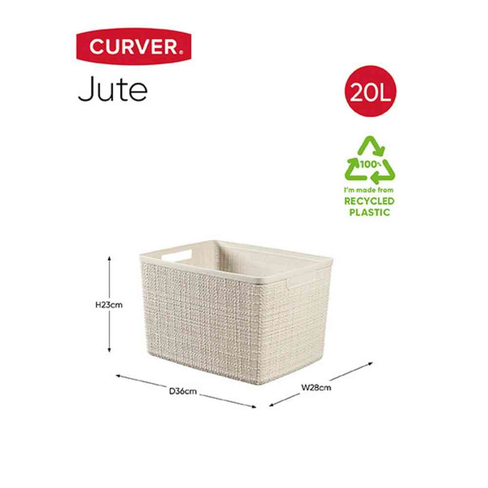 Tōei Jute Large Basket 20L White