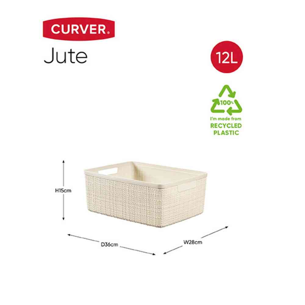 Tōei Jute Medium Basket 12L White