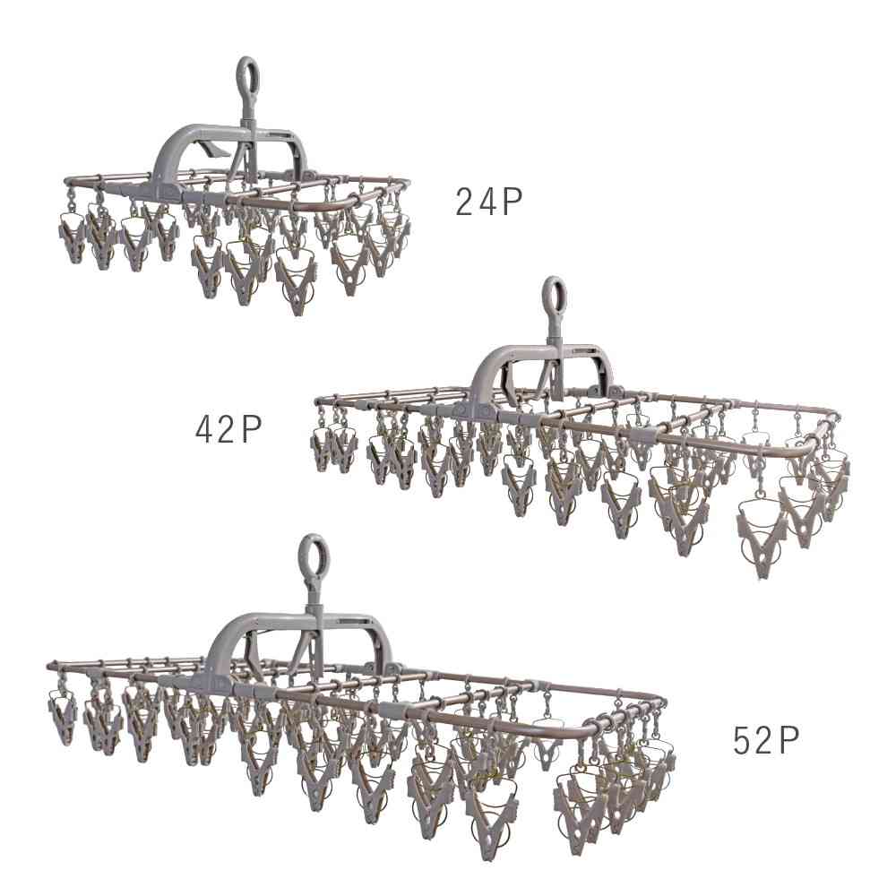 Fujie ALUMI HANGER Aluminum Laundry Hanger 52 Clips Copper Brown AL-003
