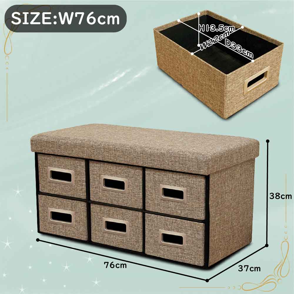 Storage Bench Stool ST-DRW-76-GY