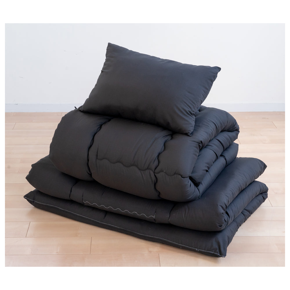 Washable Bedding Set 3 Pieces Single Black