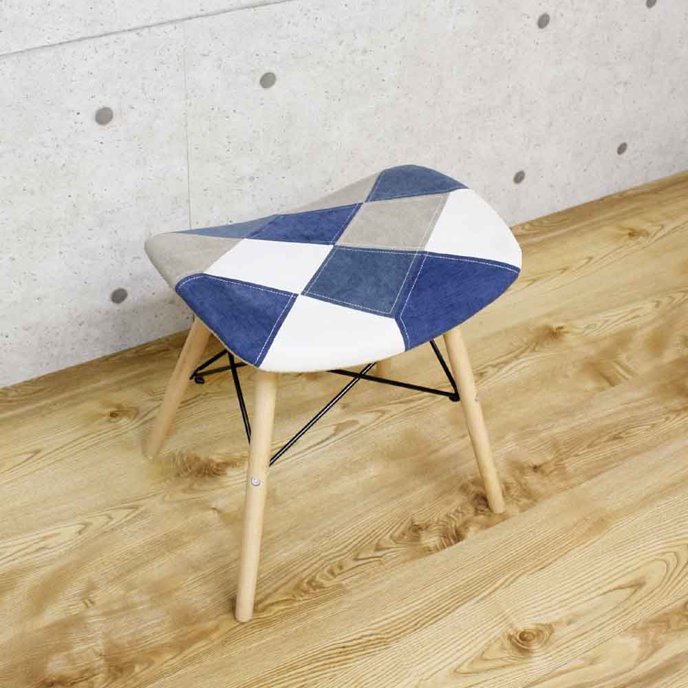 Cute Patchwork Stool Blue CC-YD-ST-BL