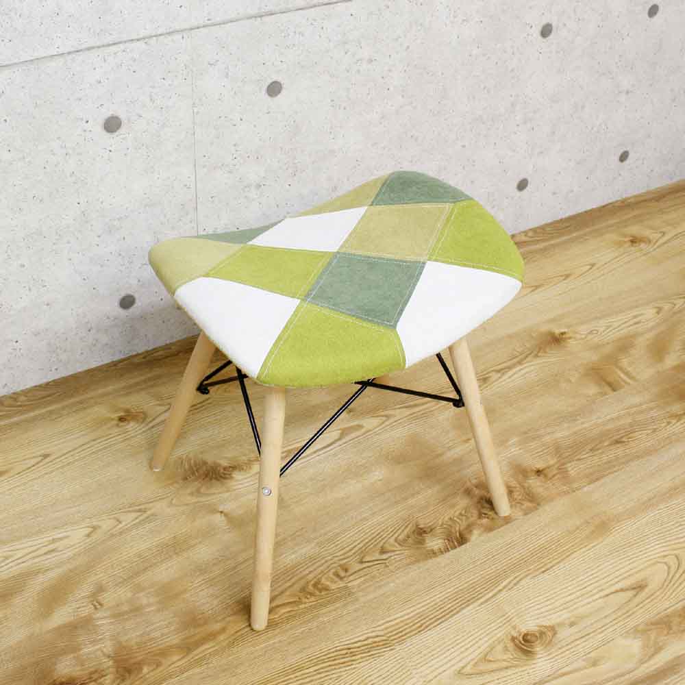 Cute Patchwork Stool Green CC-YD-ST-GR
