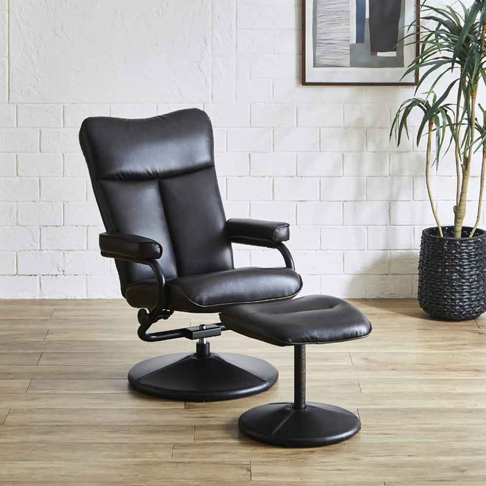 Personal Chair with Ottoman PC-LGN-BK