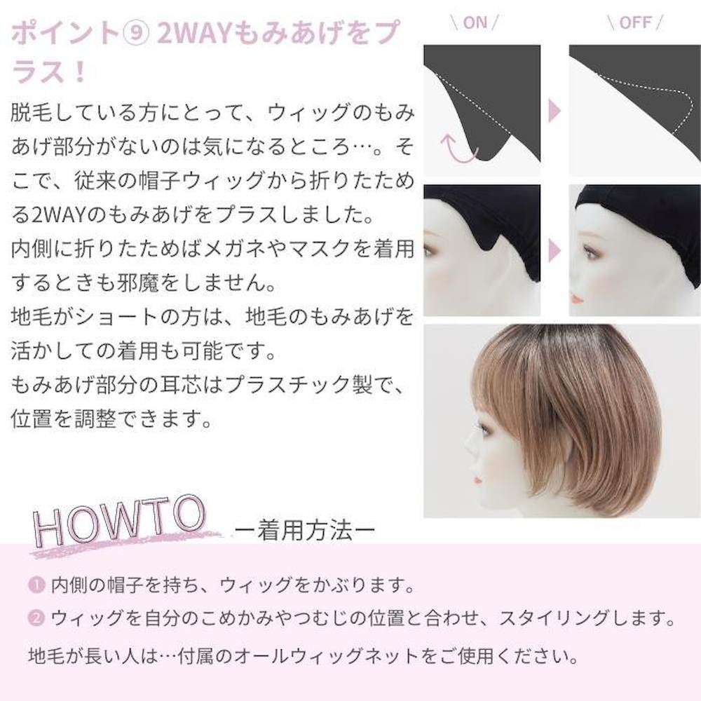 Priscilla Hat Wig Round Mash Relax Heat Resistant