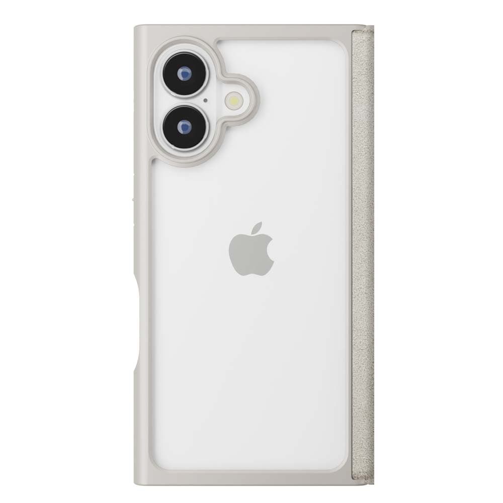 PGA Clear Flip Case for iPhone 16 Suede Gray PG-24ACF07GY 70g