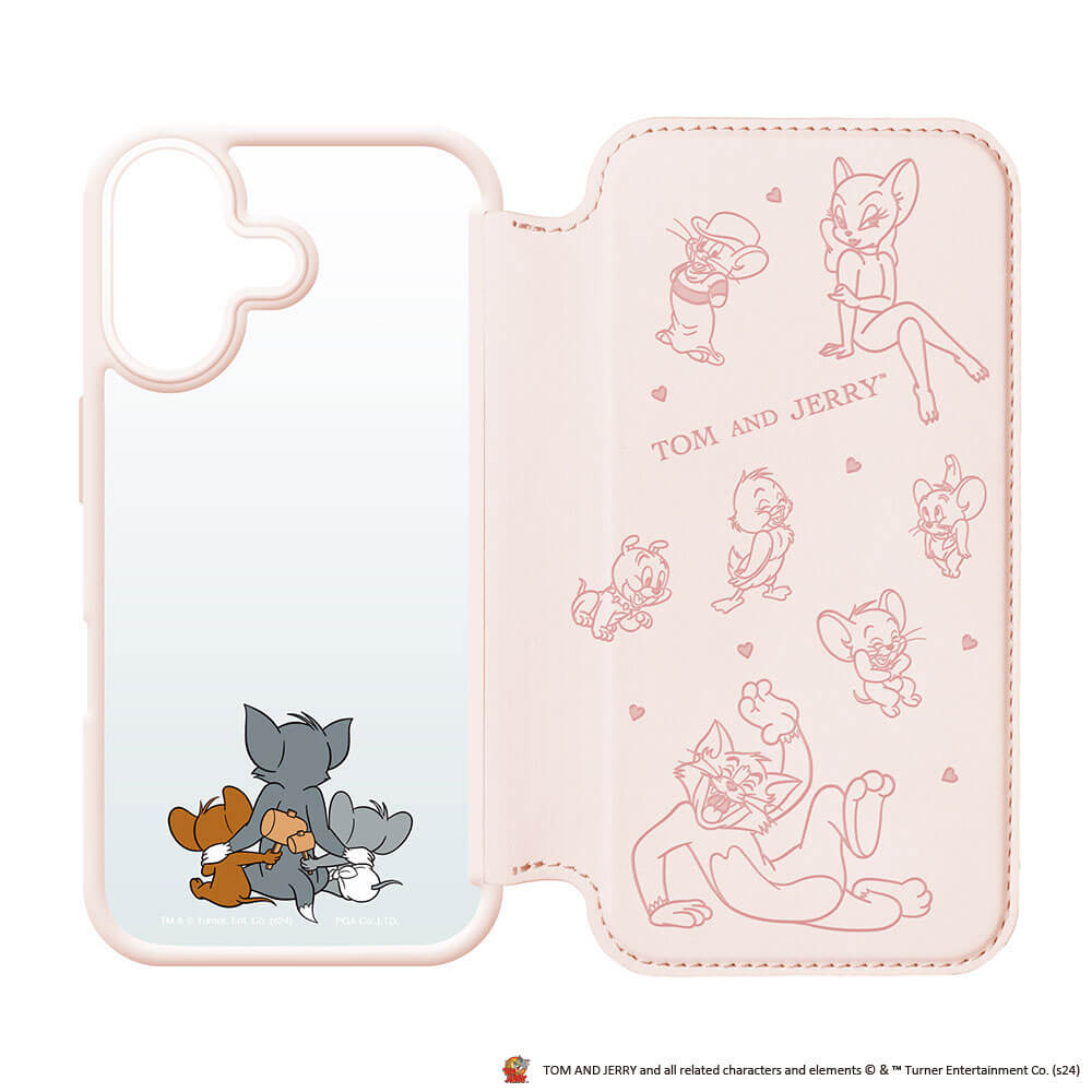 PGA Glass Flip Case for iPhone 16 - Tom and Jerry PG-W24AGF02TAJ