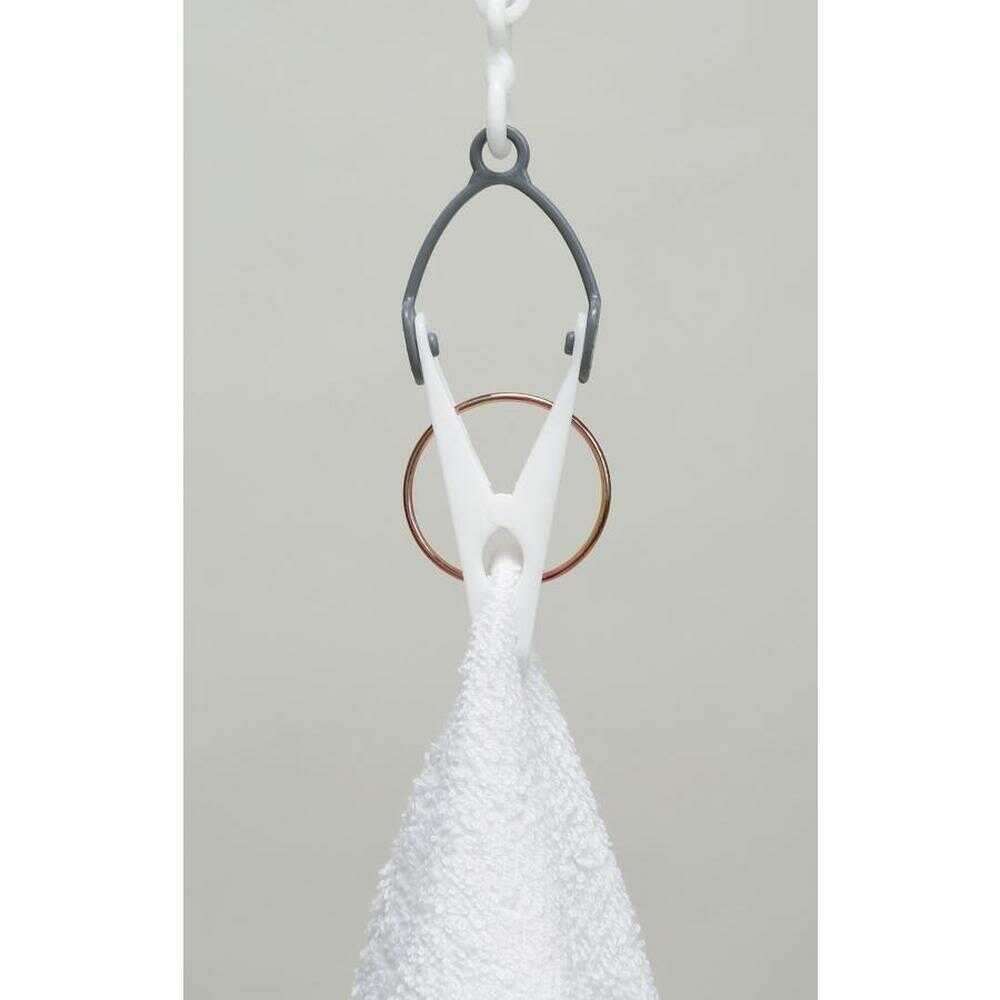 Park Lane ONE Easy-to-Use Hanger 24 Clips Gray