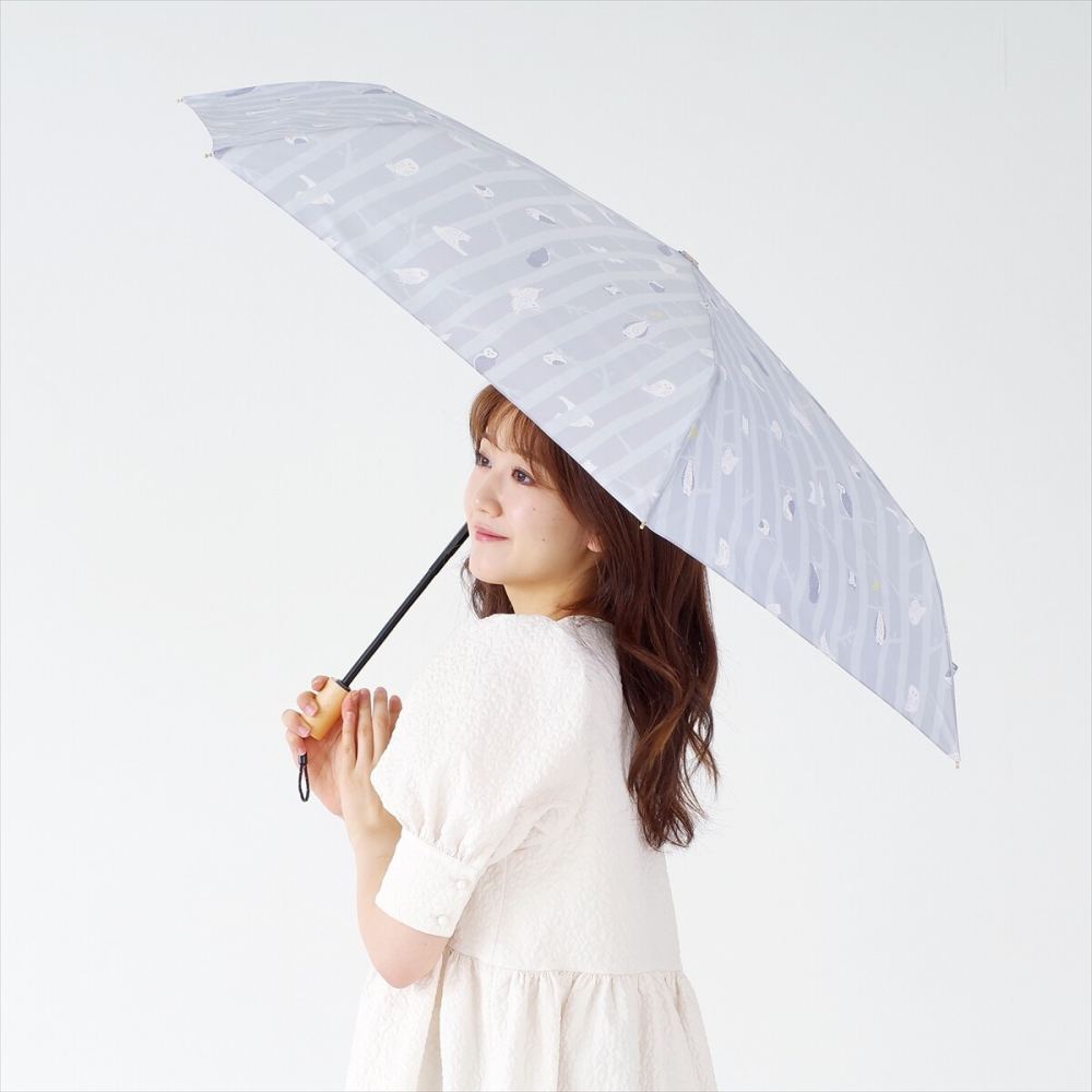 晴雨兼用 折りたたみ傘 58cm エコルーペット 17361GY 【直送品】 返品・キャンセル・他商品と同時購入は不可