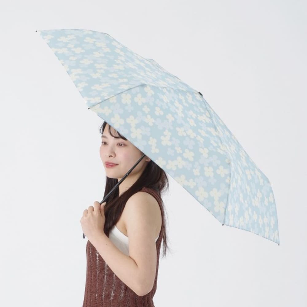 折りたたみ傘 1798BL ハンナ カーボン軽量ミニ55 ブルー 【直送品】 返品・キャンセル・他商品と同時購入は不可