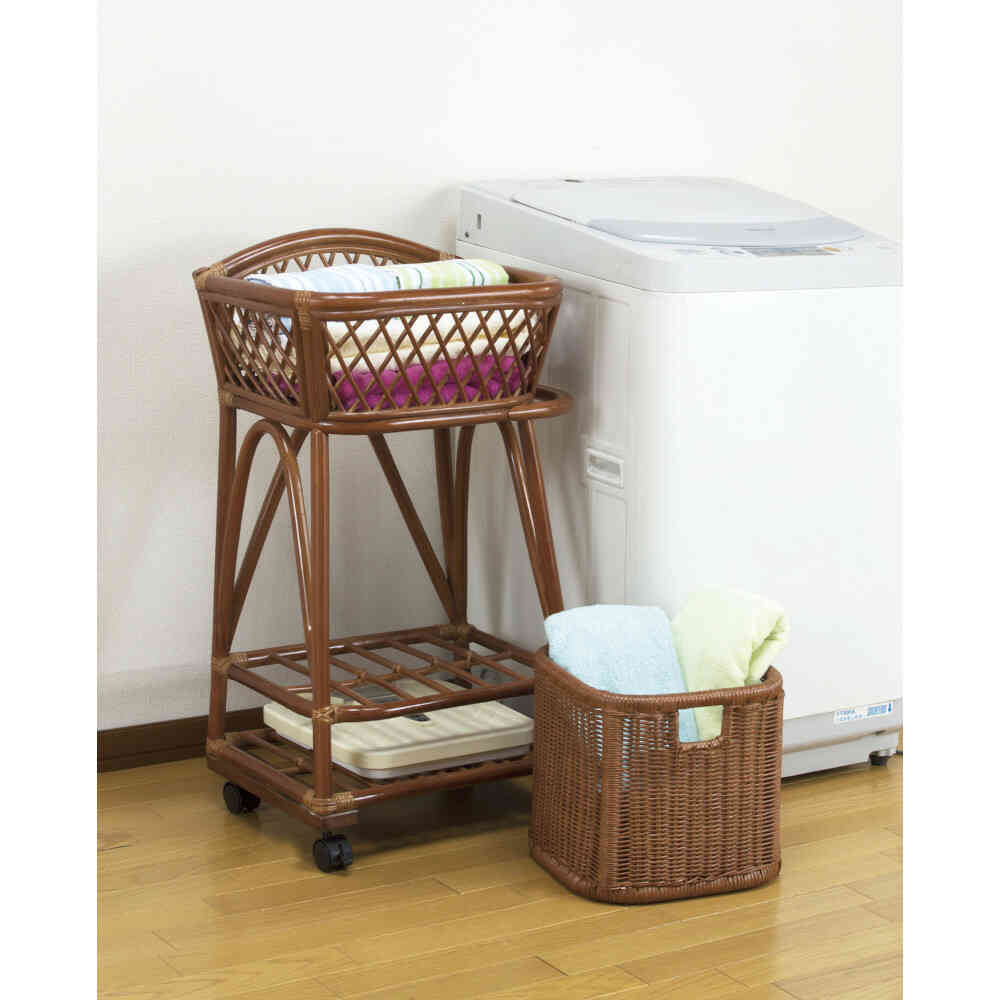 Tokyo Rattan Natural Rattan 2-Tier Laundry Basket