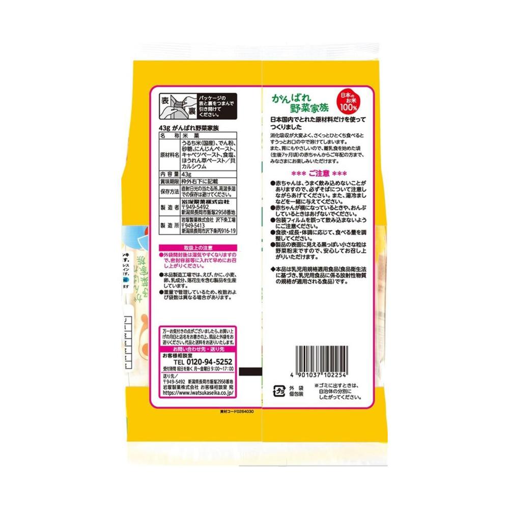 Iwakura Seika Ganbare Vegetable Family 43g