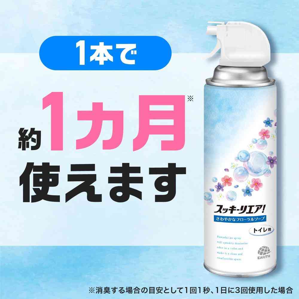 Earth Chemical Sukkiri Air! Toilet Spray Refreshing Floral Soap 350ml