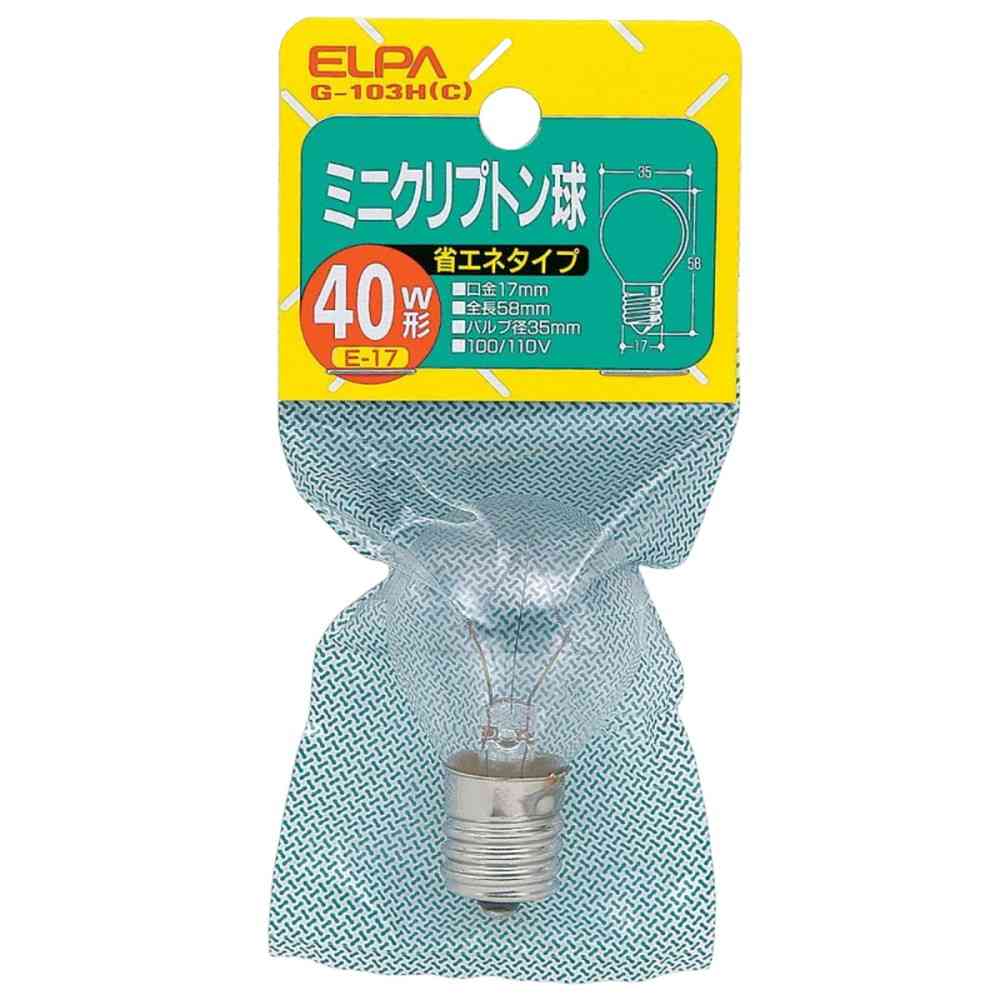 ELPA Mini Krypton Bulb S Type 40W Clear E17 G-103H (C)