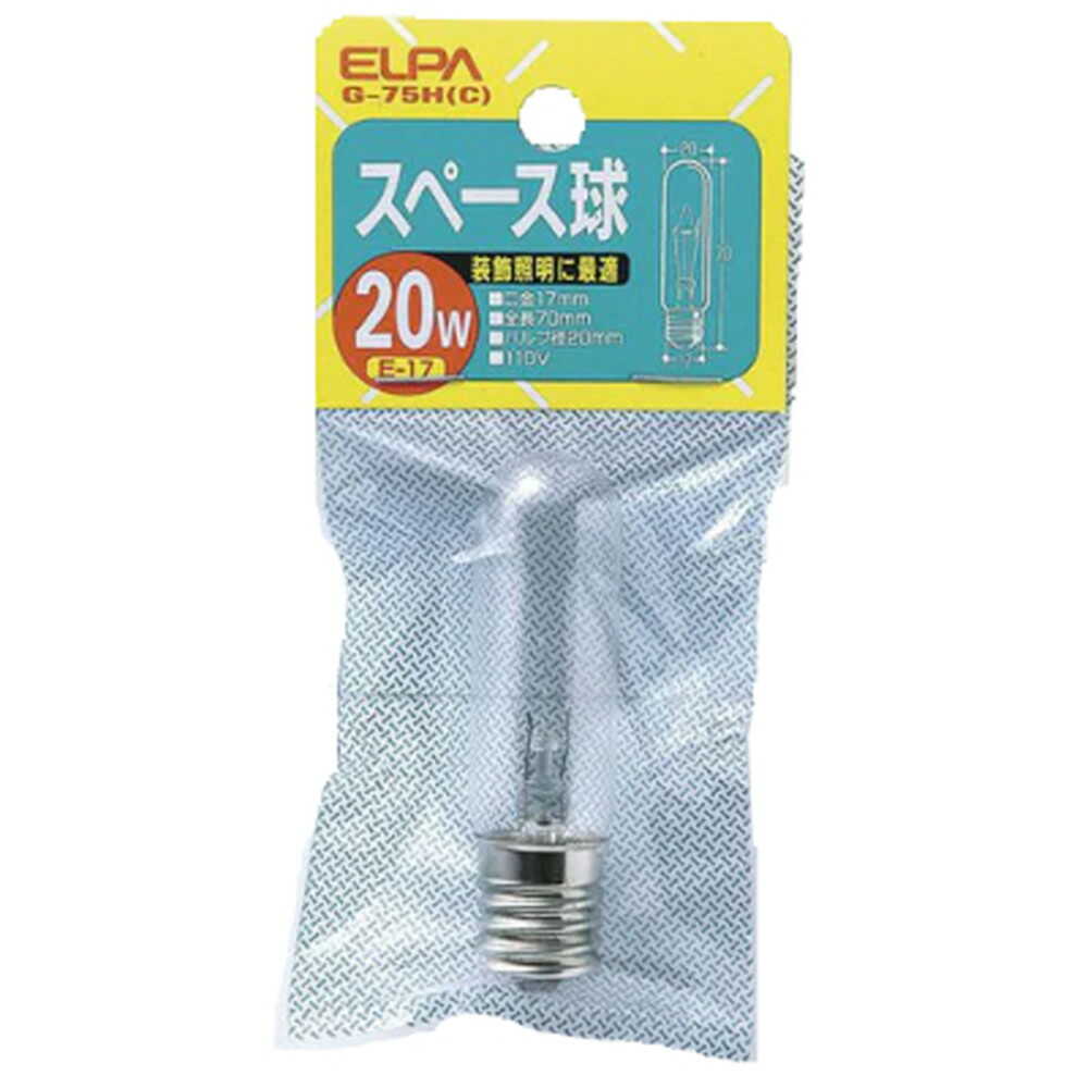 ELPA Space Bulb Incandescent E17 20W G-75H (C)