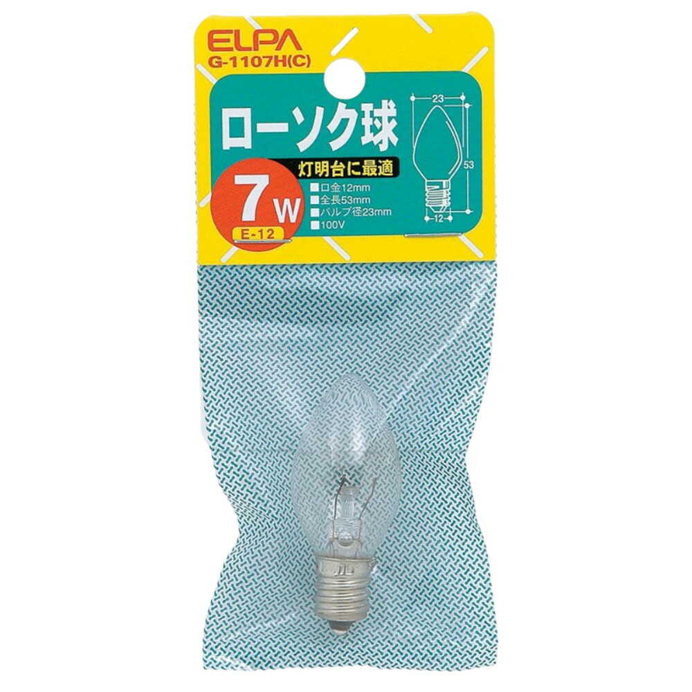 ELPA Candle Bulb Incandescent E12 7W G-1107H (C)