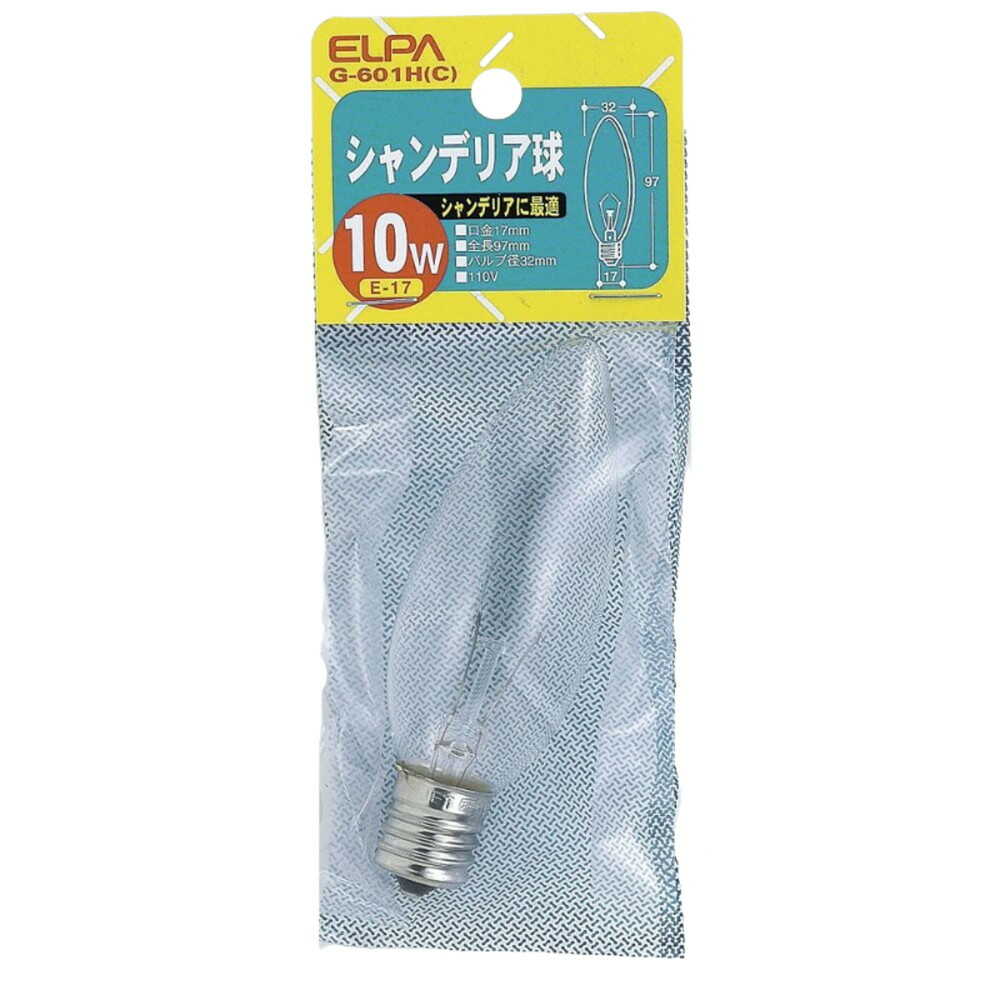 ELPA Chandelier Bulb Incandescent E17 10W G-601H(C)
