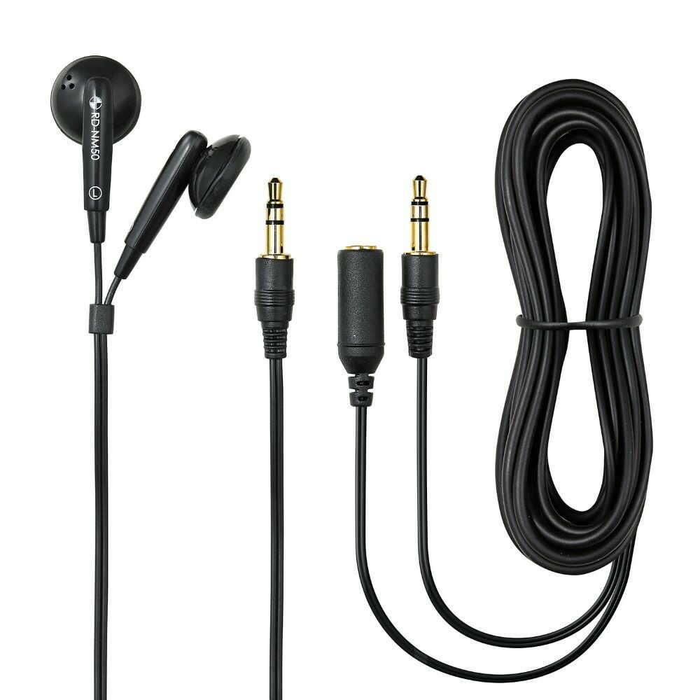ELPA Stereo In-Ear Headphones + 3M Extension Both Ears Inner Ear Type 2m φ3.5mm RD-NM50
