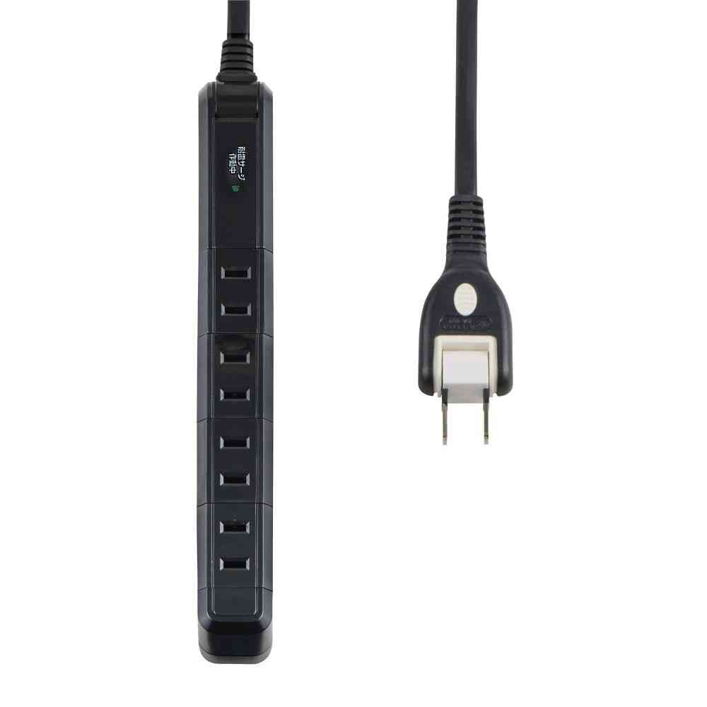 ELPA Slim Rotating Surge Protector AC 4 Outlets 2m Black WBS-SL402SB