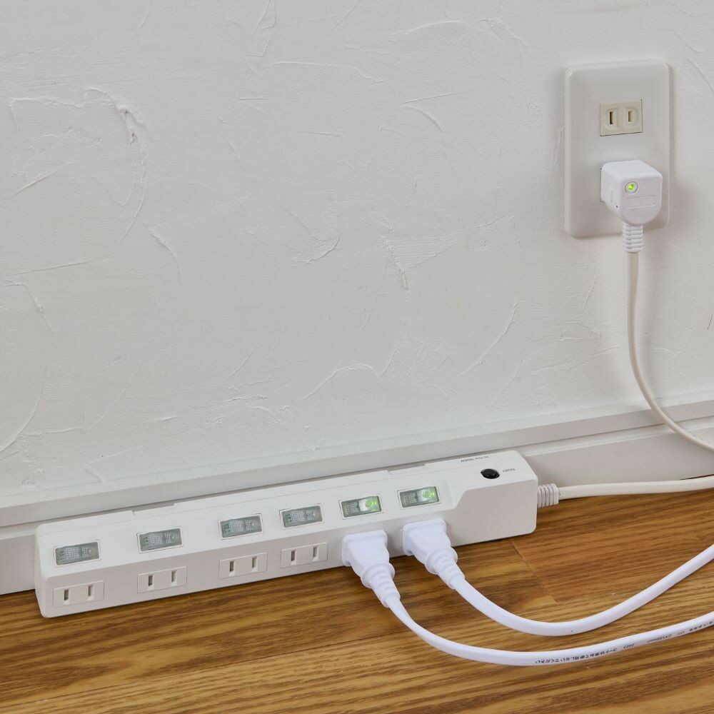 Elpa ELPA Lightning-Proof Switch Tap 6P2M Surge Guard WLK-62B (W)