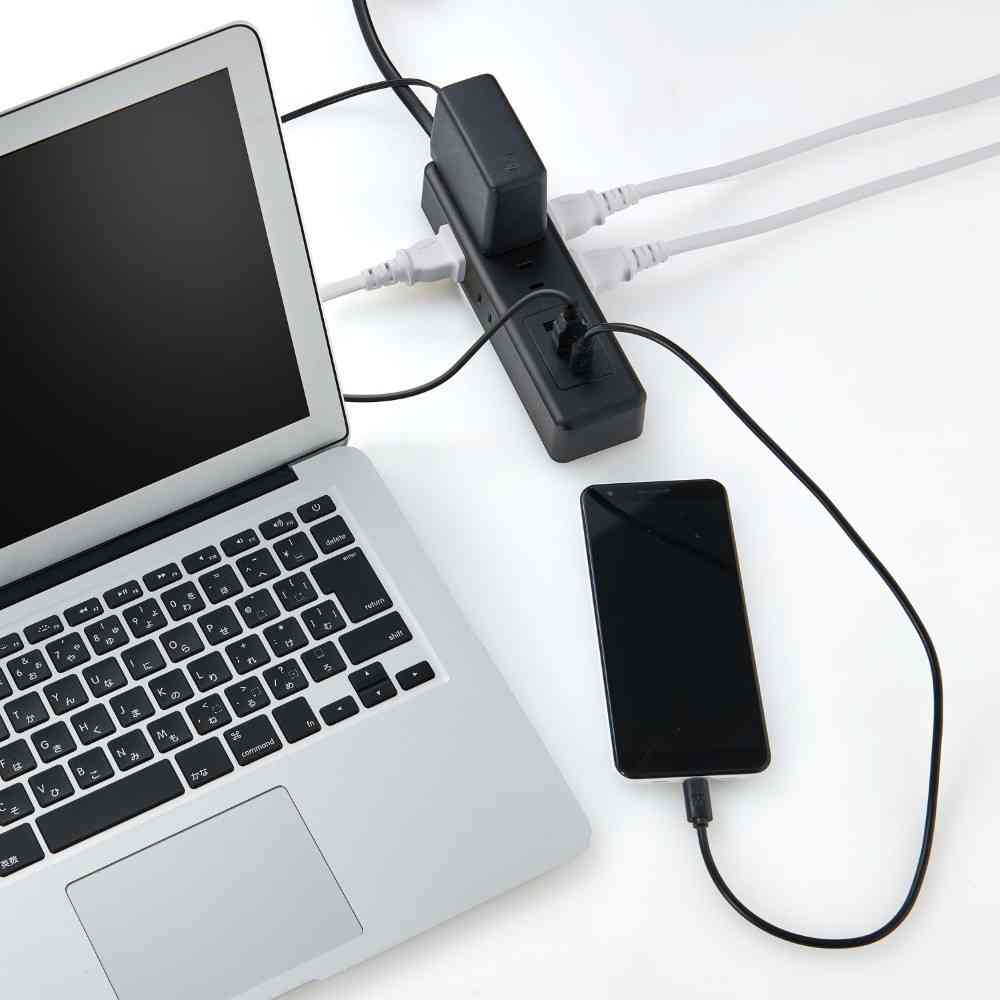 ELPA 6-Outlet USB Tap with Cord WL-6322SUC (BK)