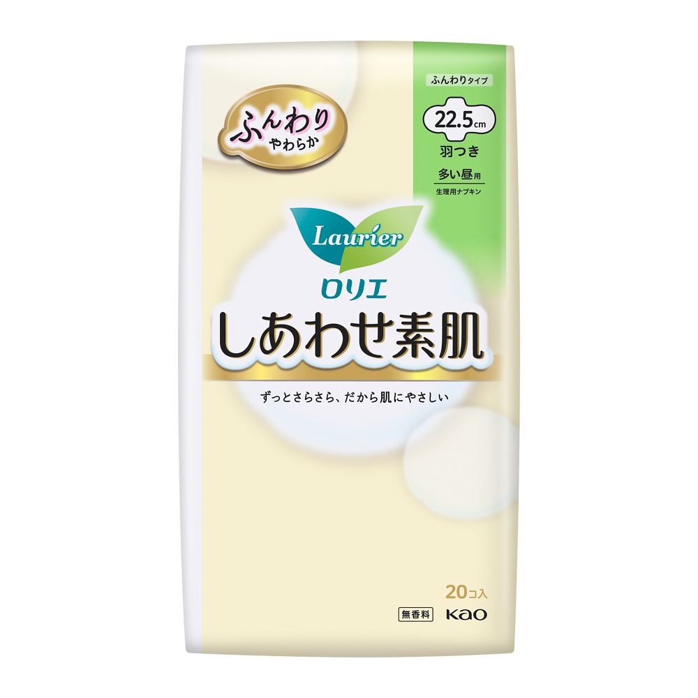 Kao Laurier Happy Skin Heavy Day Use 22.5cm with Wings 20 Pieces