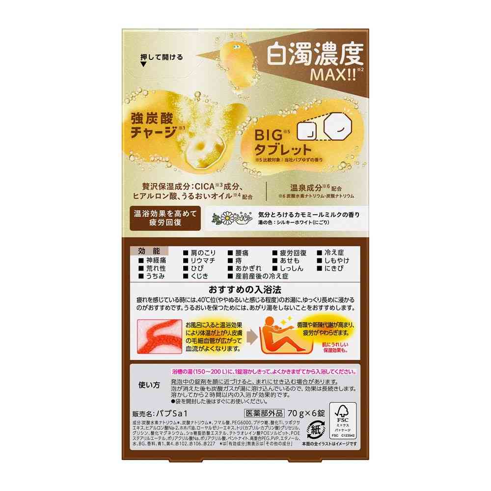Kao Babu Monster Bubble Yoku Bari Milky 6 Tablets