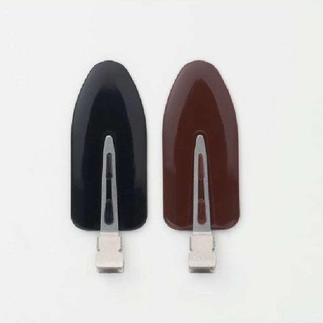 Mappepe No Mark Front Hair Clip - Large Black & Brown (2 Pieces)
