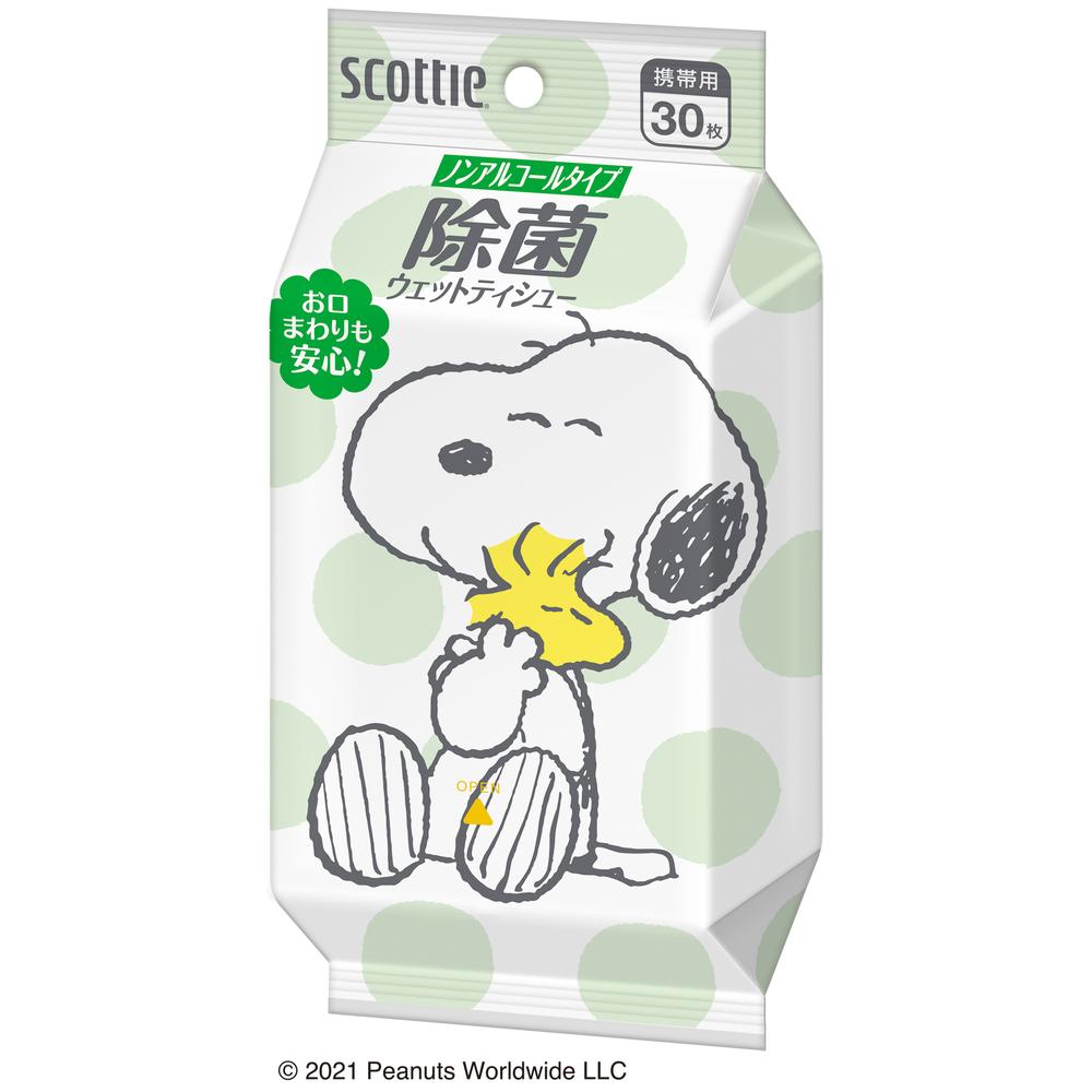 Scottie Wet Tissue Antibacterial Non-Alcohol Type Snoopy 30 Sheets