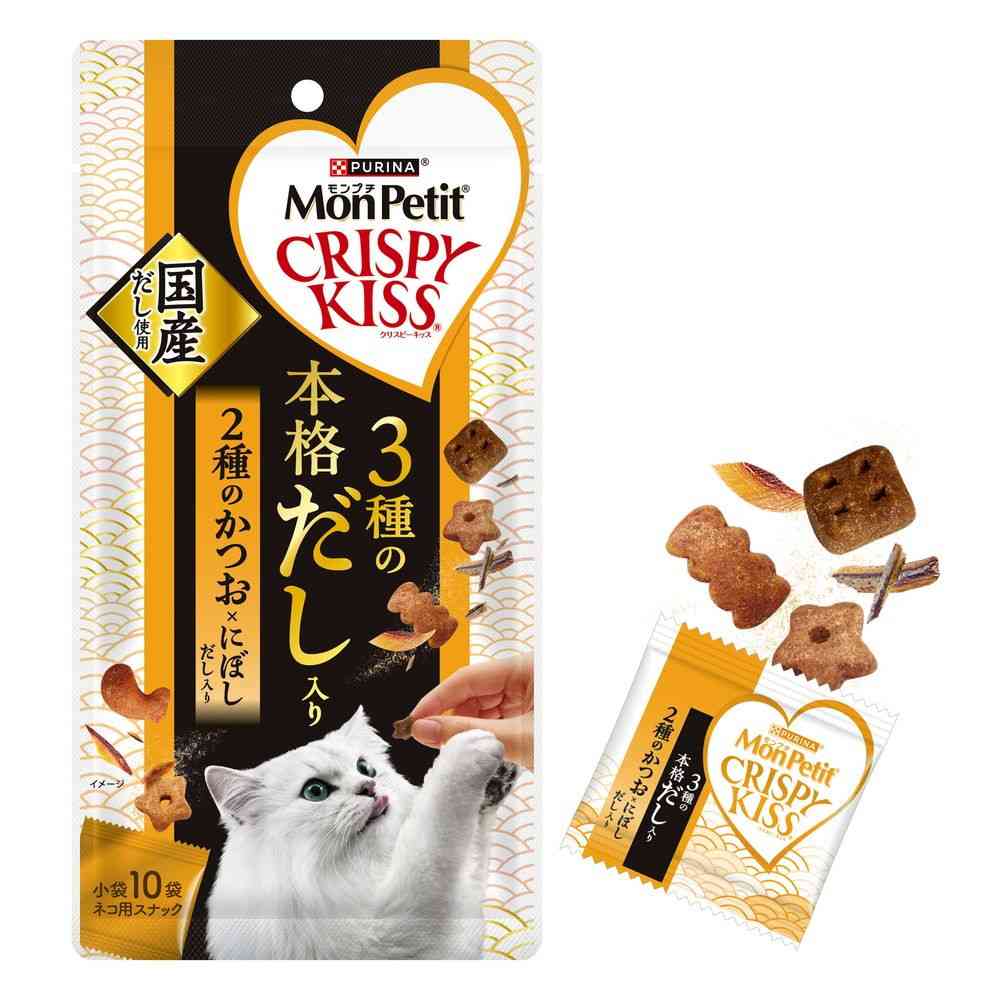 Nestlé Purina Mon Petit Crispy Kiss 3 Types of Authentic Dashi 2 Types of Bonito × Dried Sardine 30g
