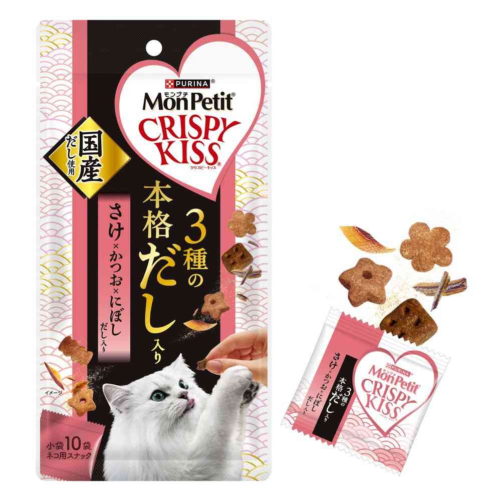 Nestlé Purina Mon Petit Crispy Kiss 3 Types of Authentic Dashi Salmon × Bonito × Dried Sardine 30g