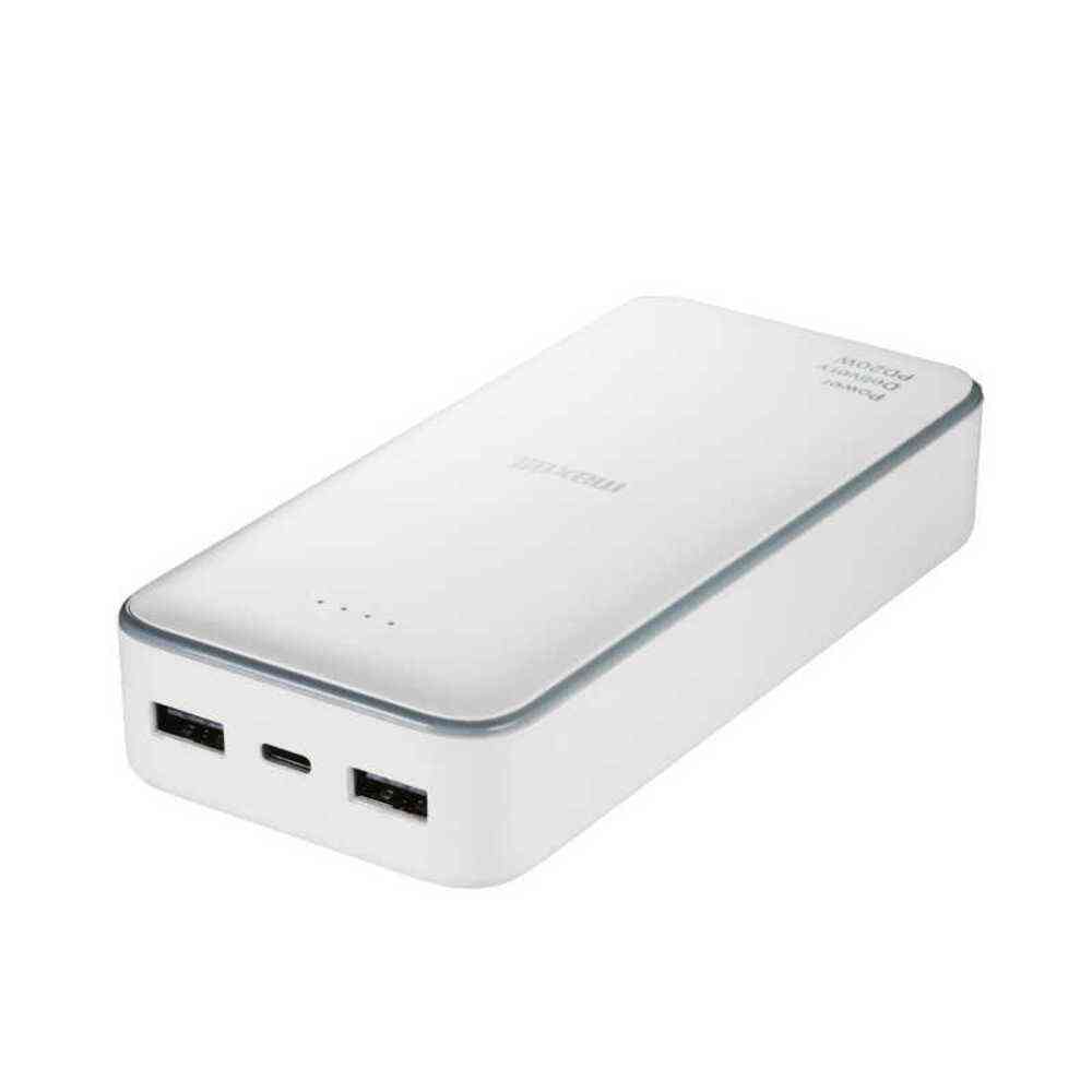 Maxell PD Compatible Fast Charging USB Type-C Mobile Battery 20000mAh White