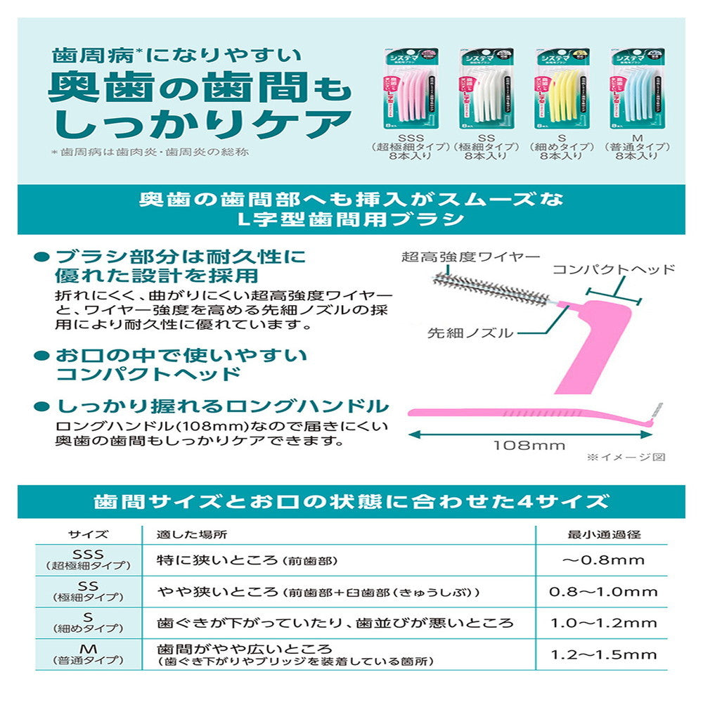 Dentist System Interdental Dental Brush M 8 Pieces