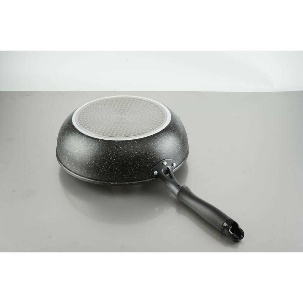 Wahei Freiz W Marble α IH Stir Fry Pan 28cm Black