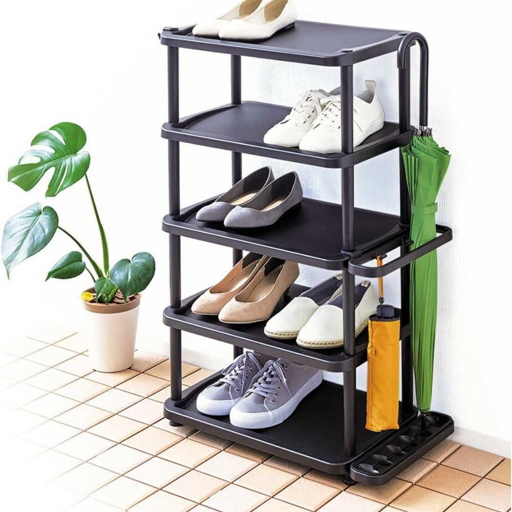 Tenma PRX Shoe Rack 5-Tier Wide Black