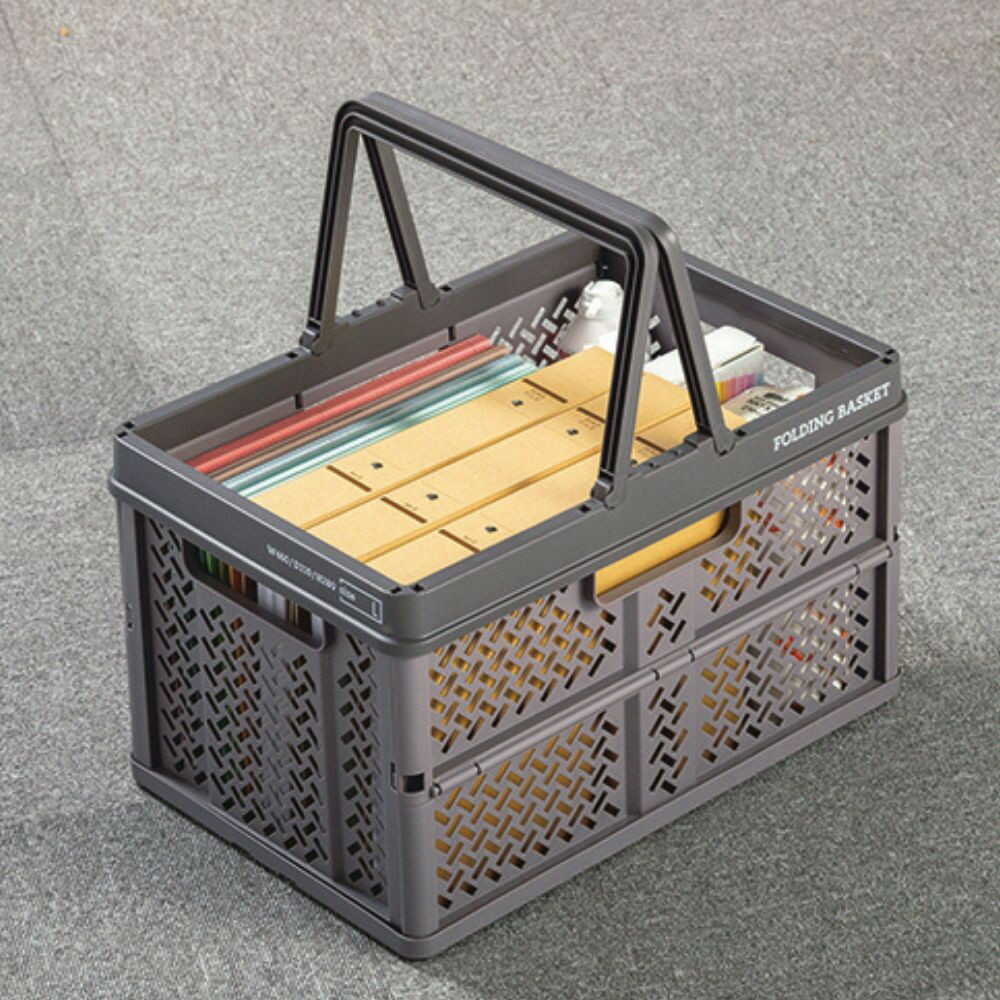 Tenma Folding Basket with Handle L Gray