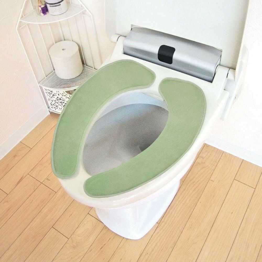 Okato Natural Adhesive Toilet Seat Cover Green