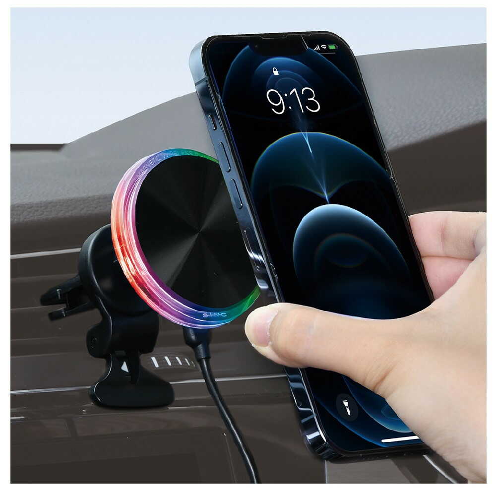 Seiwa Rainbow Illumi Magnetic Wireless Holder A/C D636
