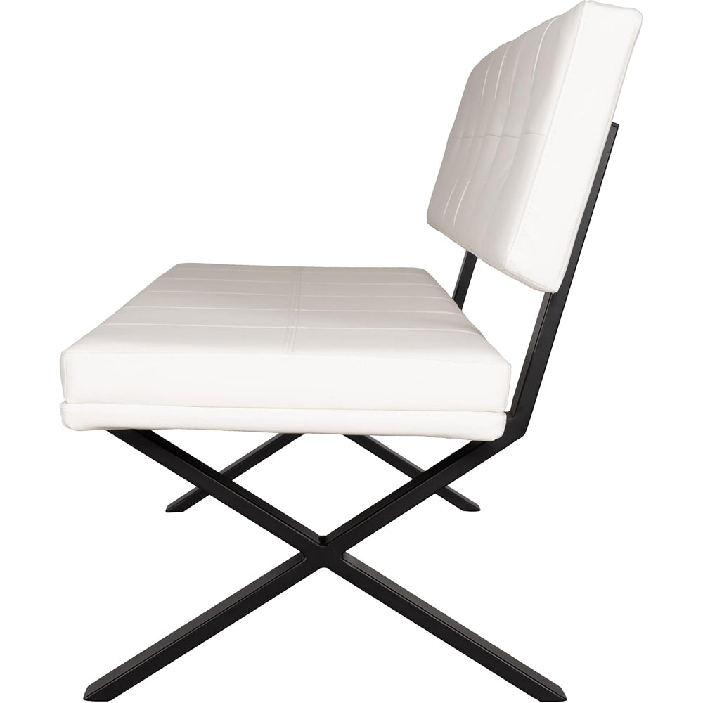 Brescia Dining Bench PVC With Back White