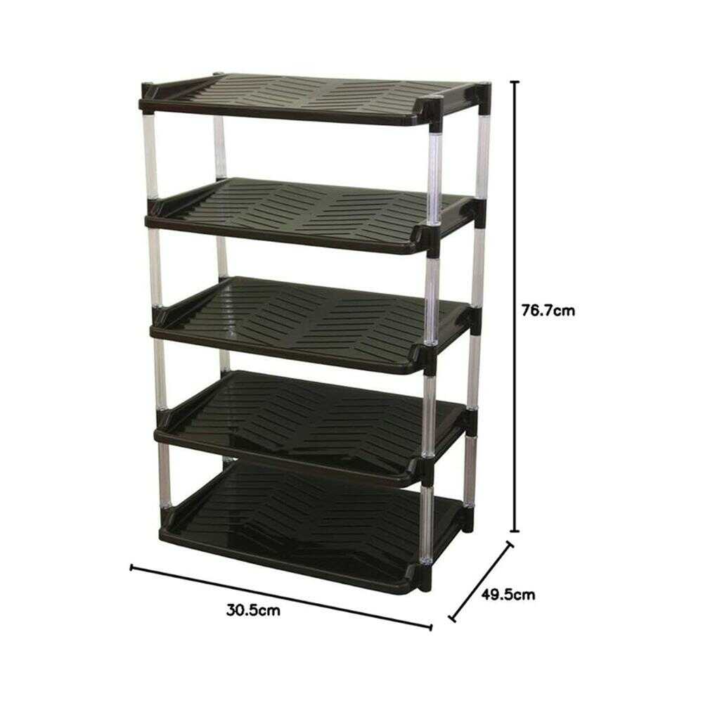 Heiwa Industry Wide Crystal Shoe Rack 5-Tier