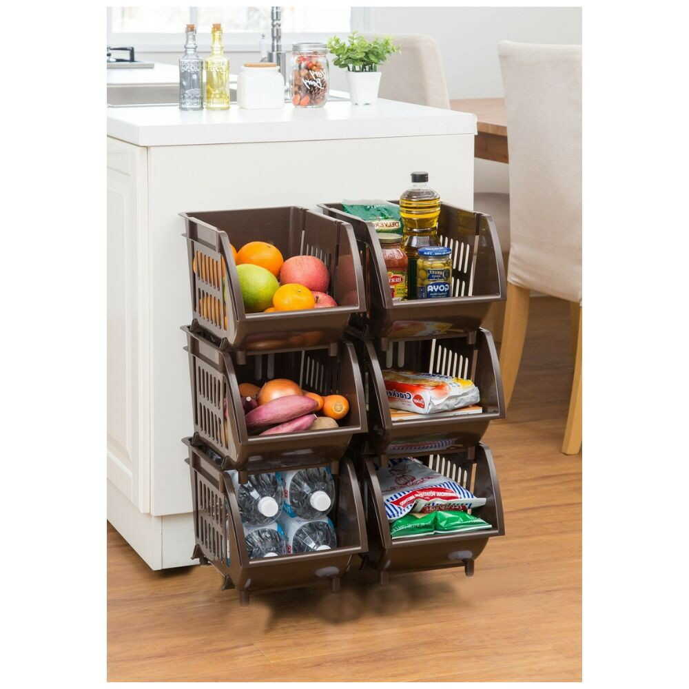 Heiwa Kogyo Stacking Basket Slim Brown
