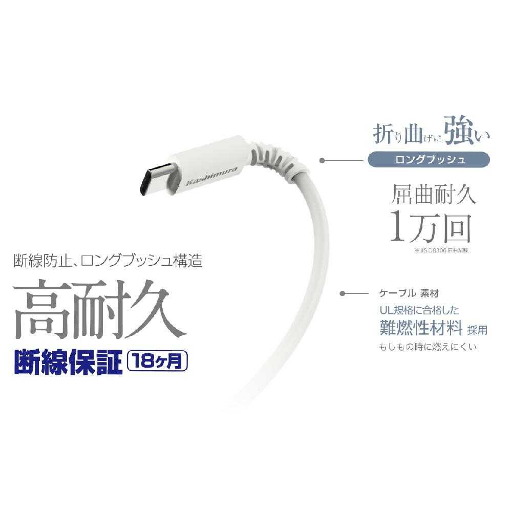 Kashimura USB Charging & Sync Cable 1.2m A-C WH AJ-640 (1 piece)
