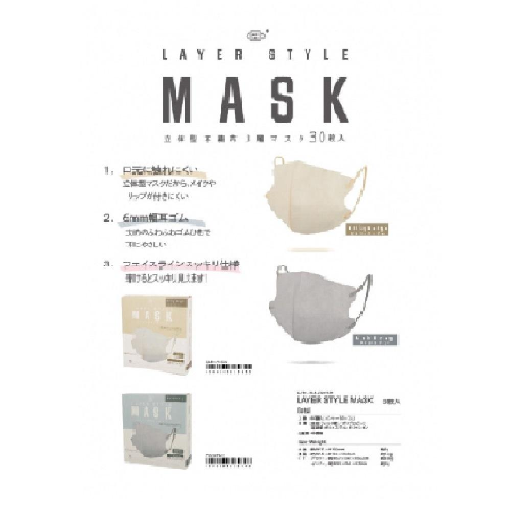 Fuji Layer Style Mask Milky Beige Regular Size, 30 Pieces