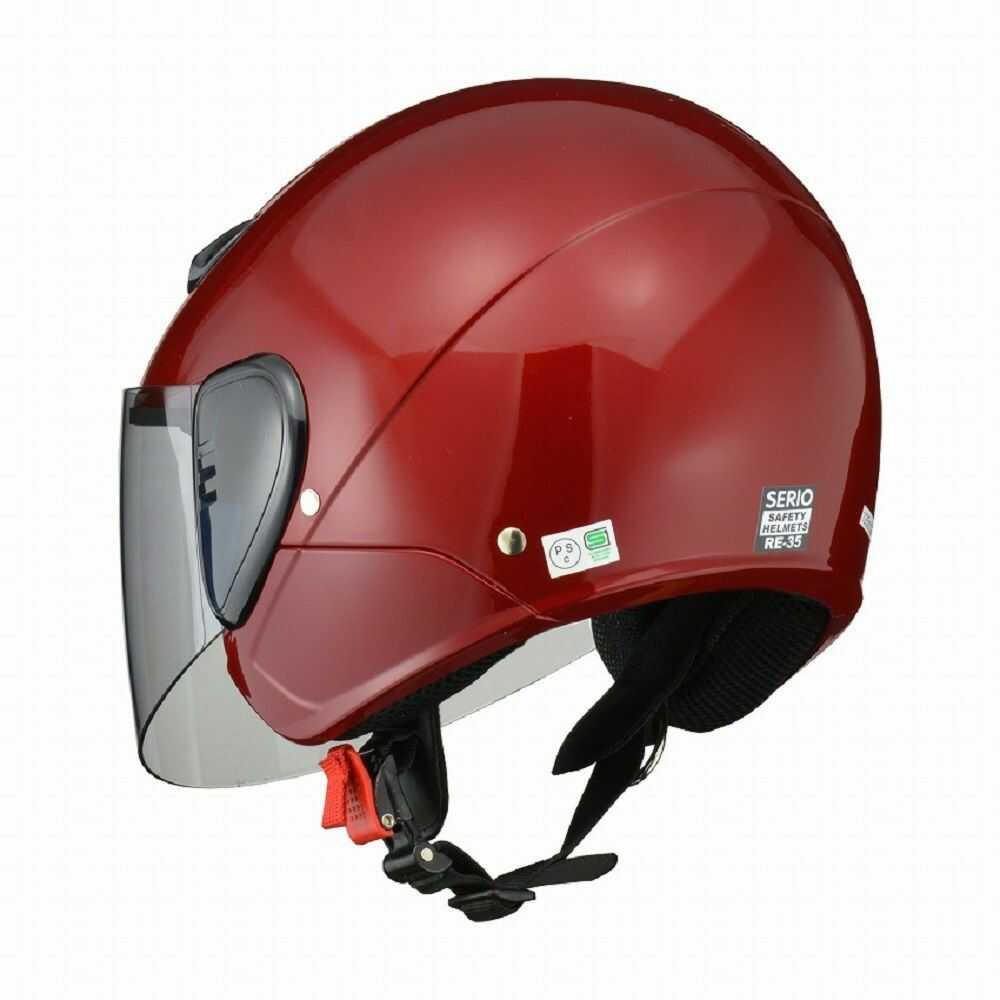 Lead Industry SERIO Semi-Jet Helmet Candy Red RE35 CRE