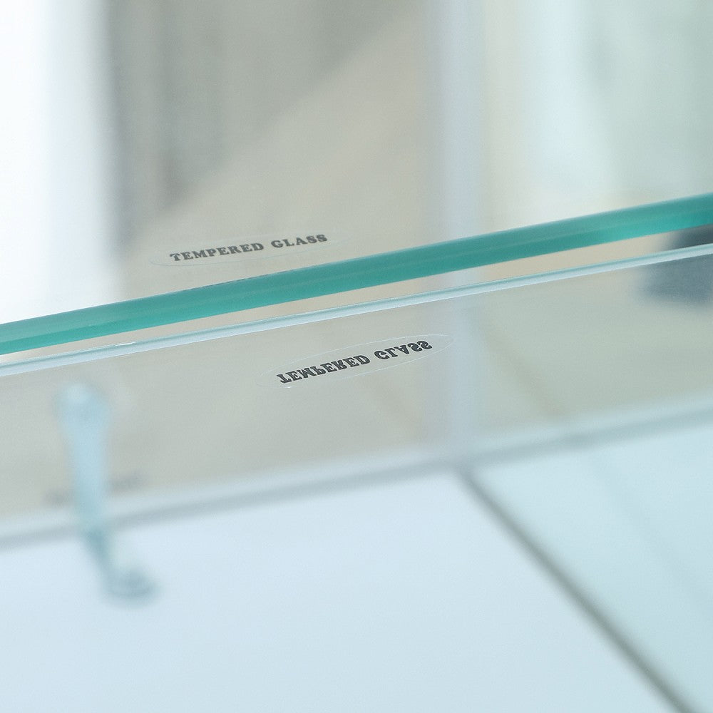 Tabletop Glass Collection Case - Corner - White