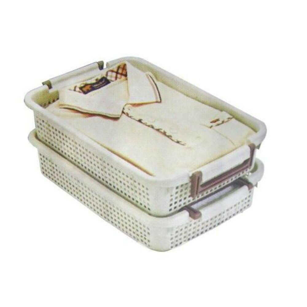 Fudou Giken Stackable Storage Basket MS Ivory