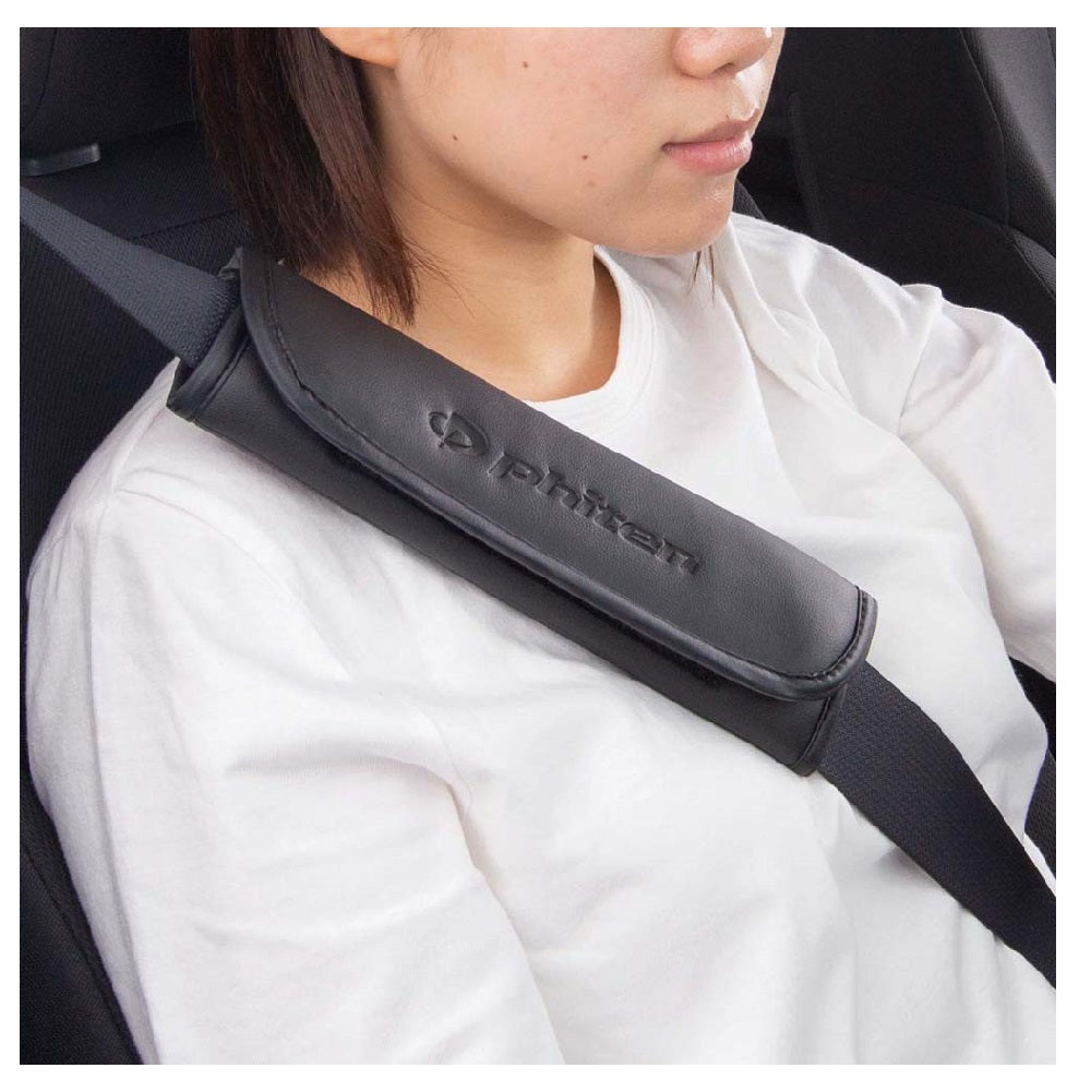 BONFORM Phiten Leather Seat Belt Pad 7426-16BK