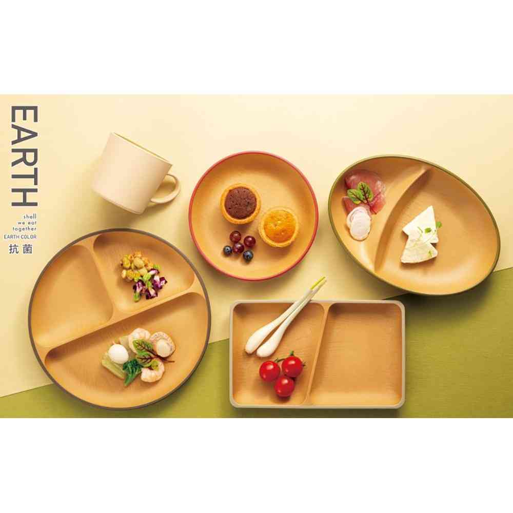 Kano EARTH COLOR Antibacterial Round Plate L Red