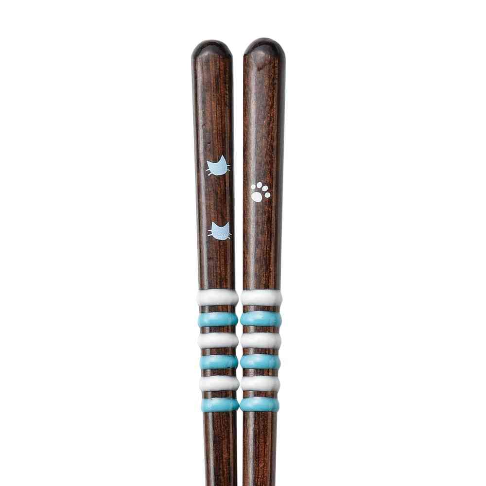 Ishida Dishwasher Safe Chopsticks Cat Design 23cm (1 pair)